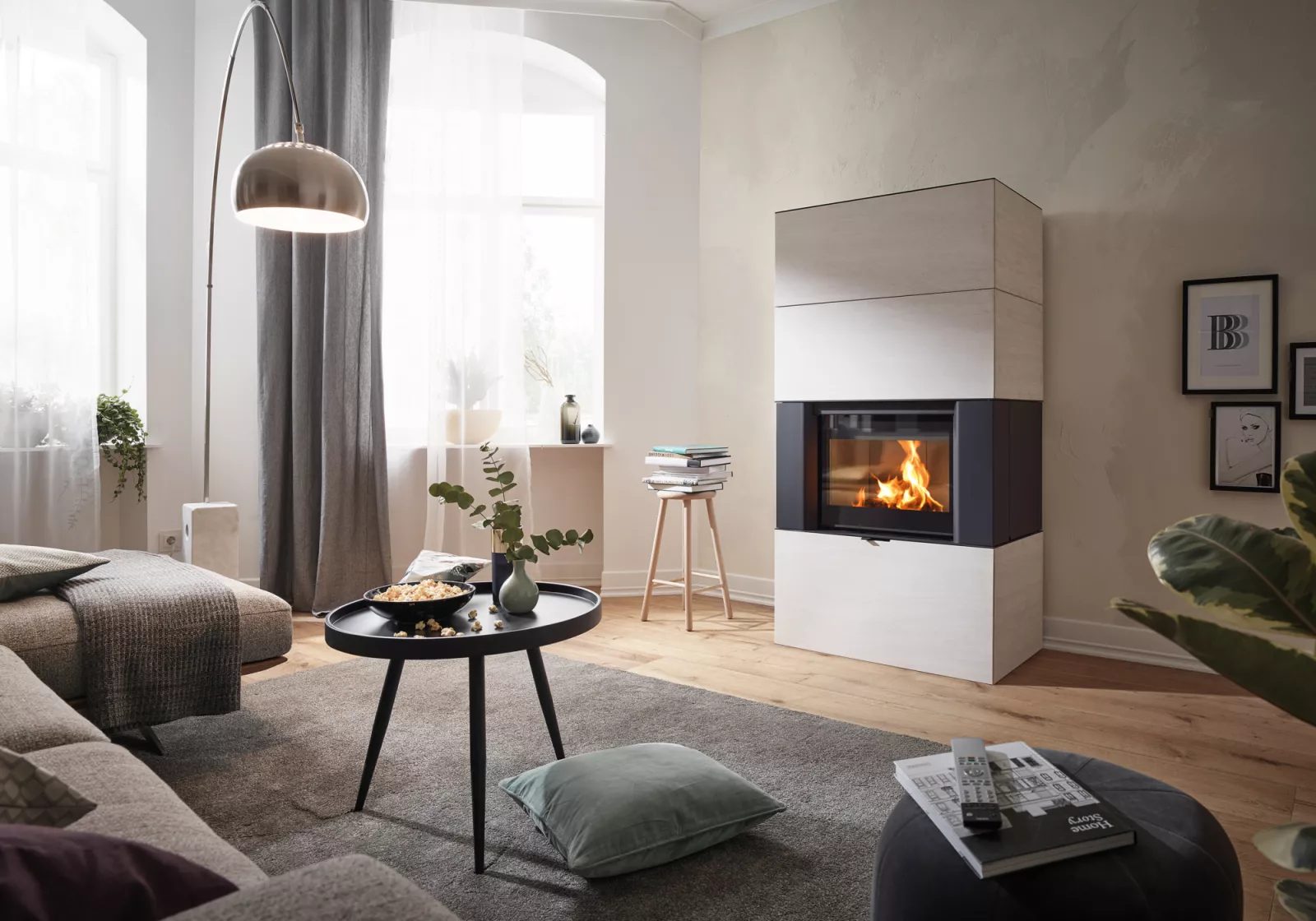 Chimenea insertable en piedra